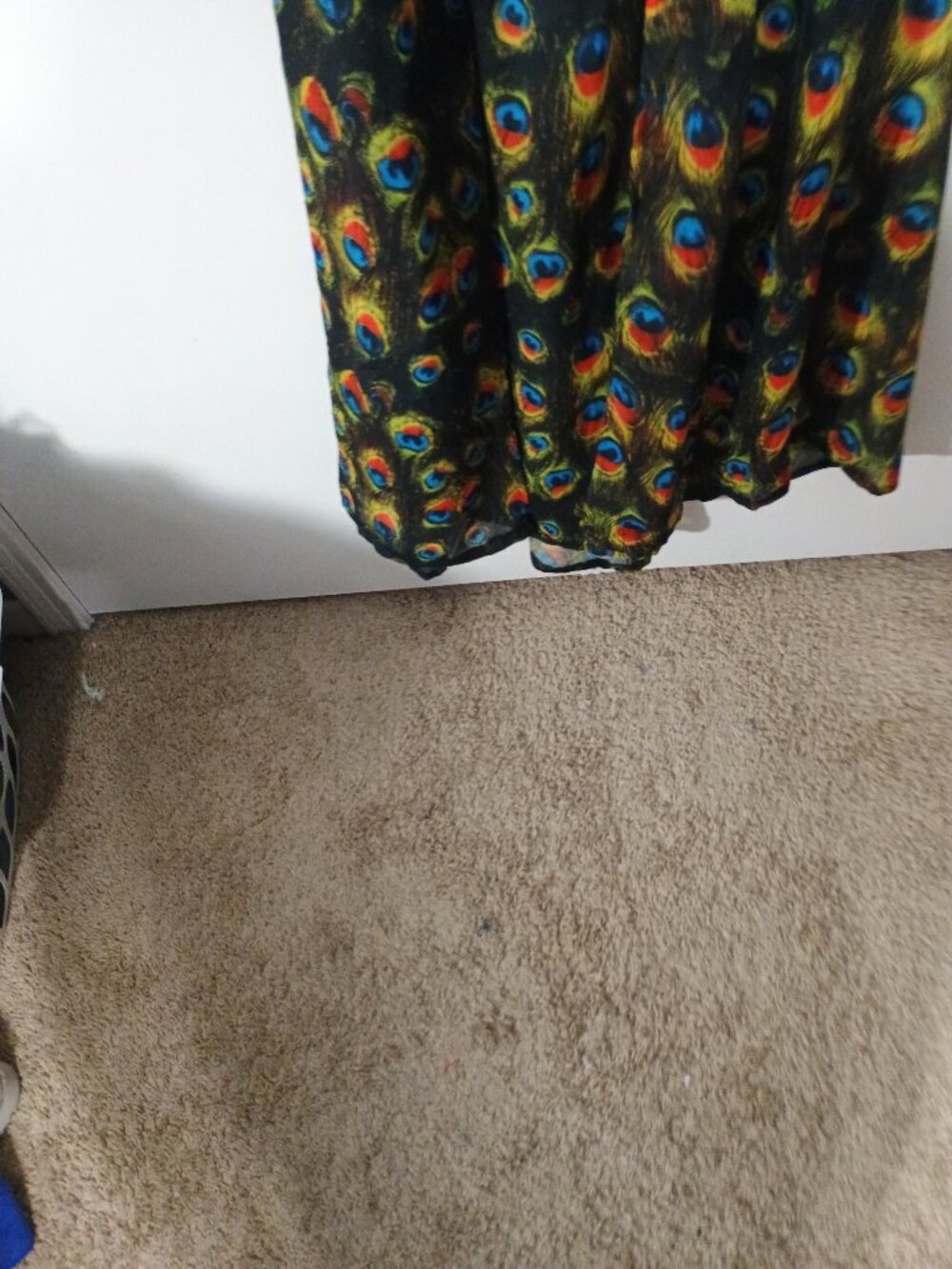 Miss Ord Peacock Feather Print Maxi Dress Deep V Boho Long Sleeve - Picture 6 of 15
